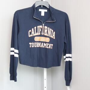 NWT Youth in Revolt California Tournament‎ Cropped Half-Zip Sweatshirt Medium